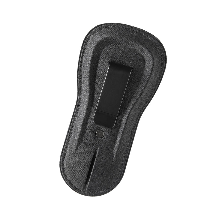 Rear view of XShear Soft Holster showing belt clip attachment for secure mounting on belts or MOLLE gear.